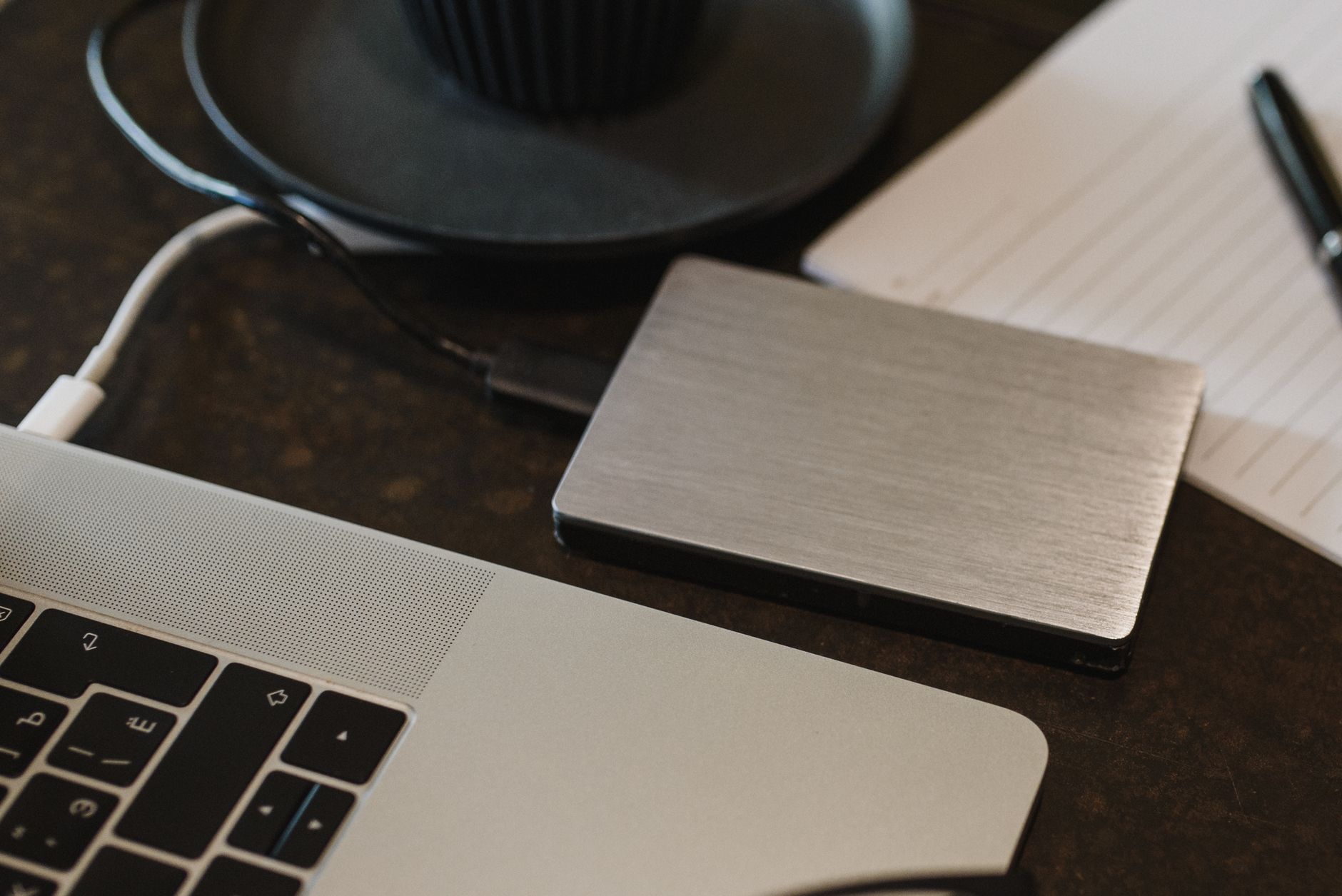 external hard drive connected to laptop