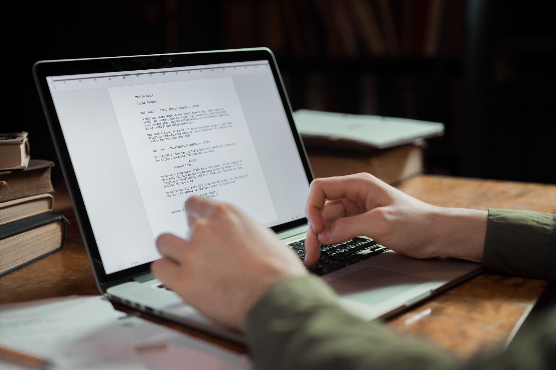 writer working on laptop