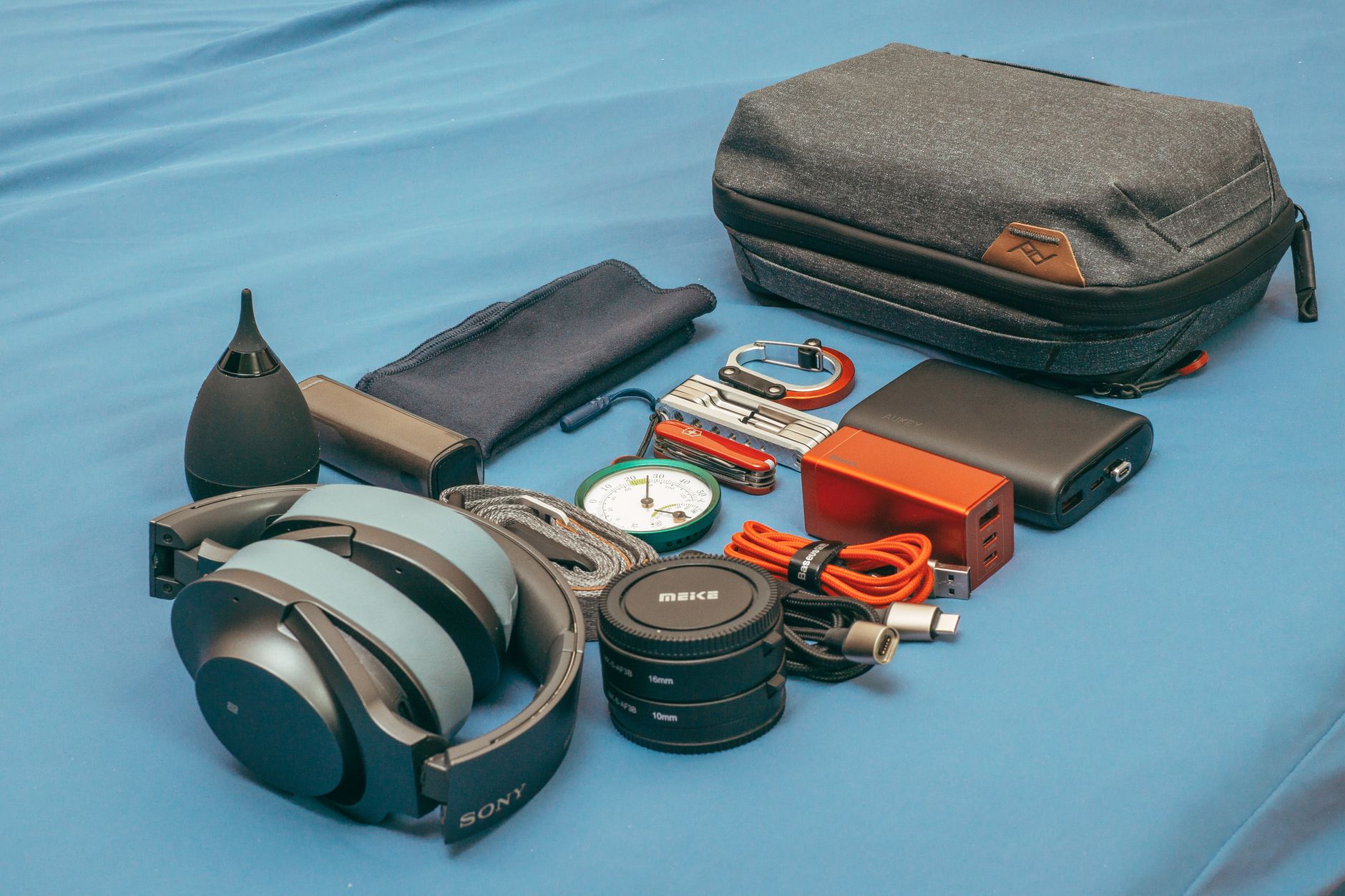 travel tech pouch with charger